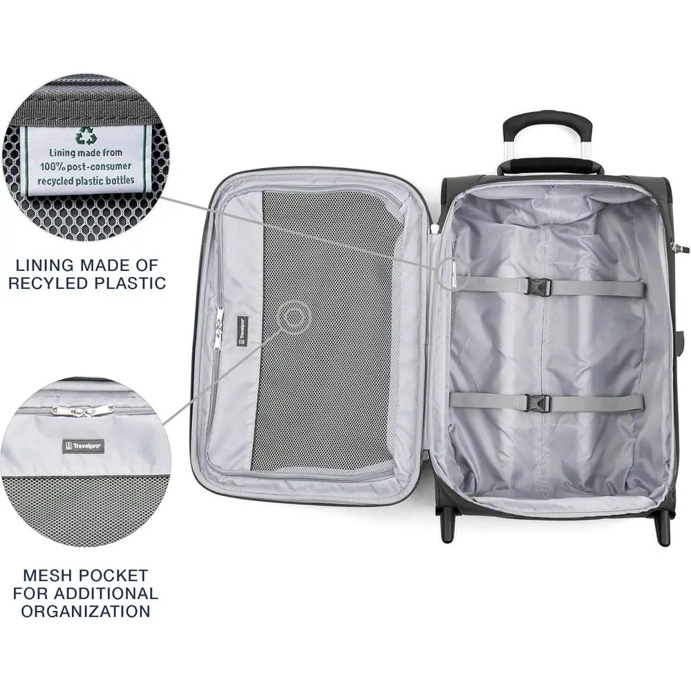 22-Inch Expandable Softside Upright Carry-On Luggage, Lightweight, Shadow Grey