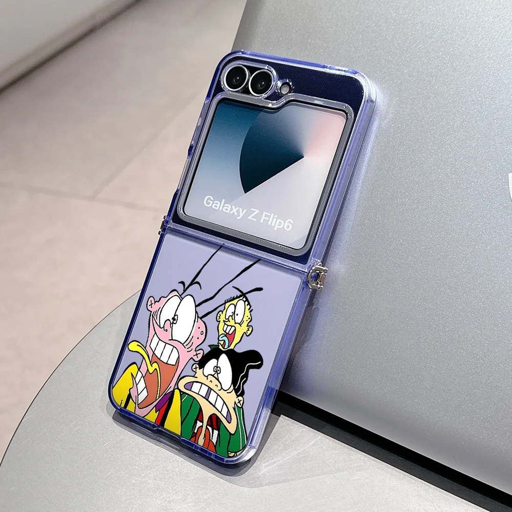 حافظات كارتونية E-Ed Edd N Eddy لهاتف سامسونج جالاكسي Z Flip3 Flip4 Flip5 Flip6 Flip7 5G غطاء ناعم قابل للطي شبه شفاف من مادة البولي يوريثان الحراري #4