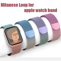 Milanese Loop for apple watch band 44mm 40mm 45mm 41mm 42-38-44 mm strap ultra 2 49mm metal bands iwatch series 9 8 7 6 SE 5 4 3