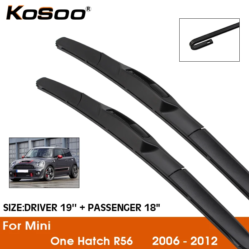 

Car Wiper For Mini One Hatch R56 2006-2012 Windshield Rubber Silicon Refill Front Window Wiper 19"+18" LHD RHD Auto Accessories