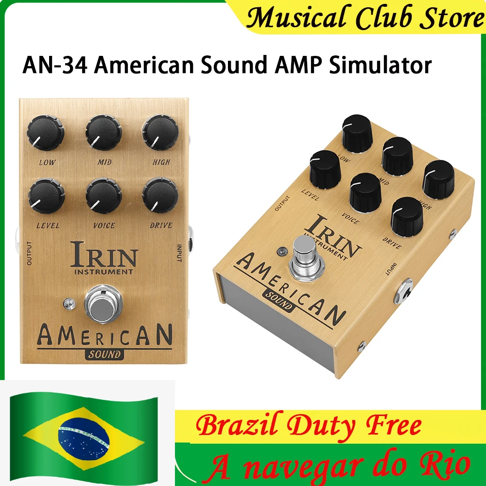 

American Sound AMP Simulator Pedal FD 57 Deluxe Amplifier from Clean to Overdrive Sound for Electric Guitar Effect