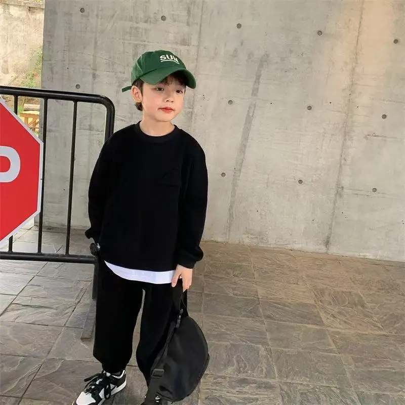 

Pullover and Pants Suit Kid Sweatshirts Top and Bottom Tracksuits