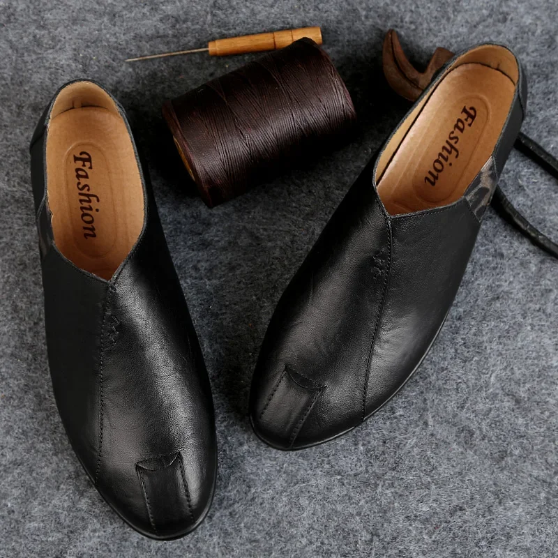 Zapatos informales para hombre, zapatos formales Sapato Masculino, zapatos de cuero genuino de talla grande, zapatos mocasines lujosos para hombre