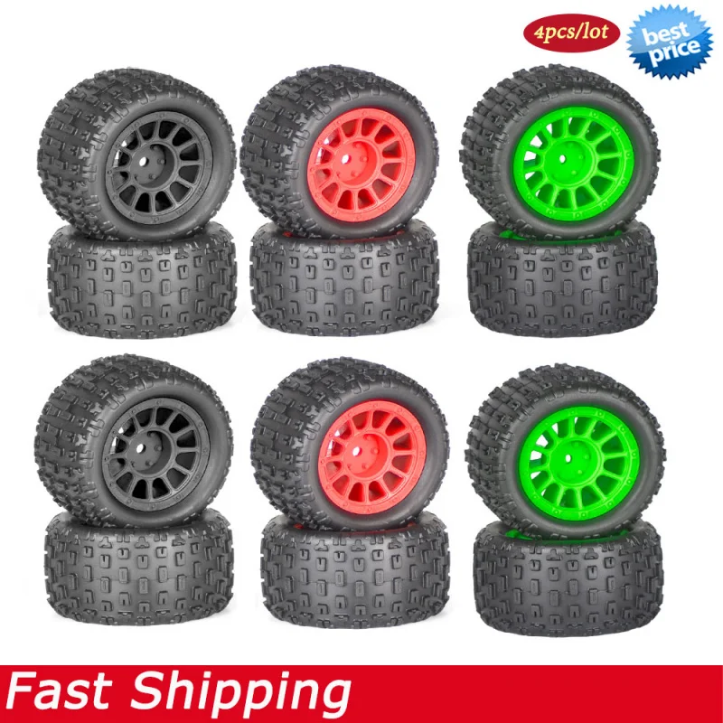 

4PCS New RC Monster Truck High Grip Wheels Tires for 1/18 ARRMA TYPHON GROM GRANITE Upgrade Parts