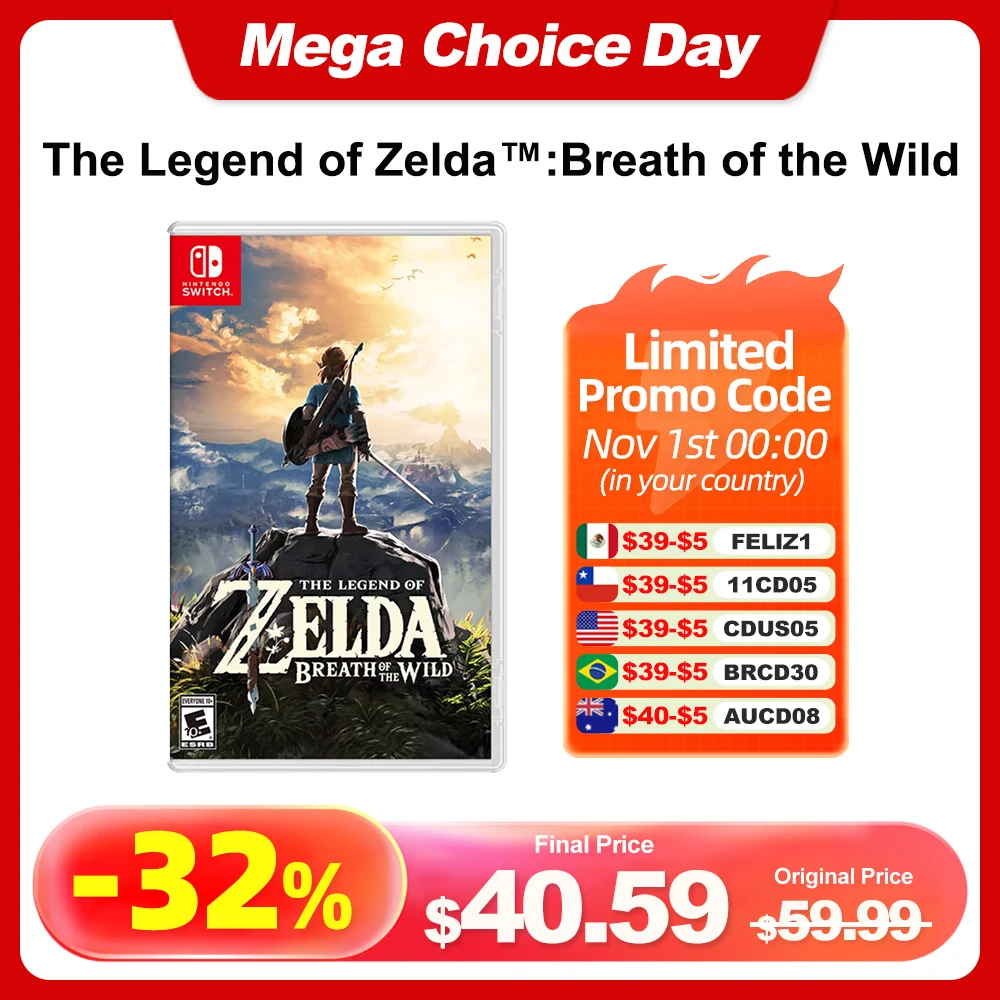 The Legend of Zelda Breath of the Wild Nintendo Switch Game Deals 100% Official Original Physical Game Card for Switch OLED Lite