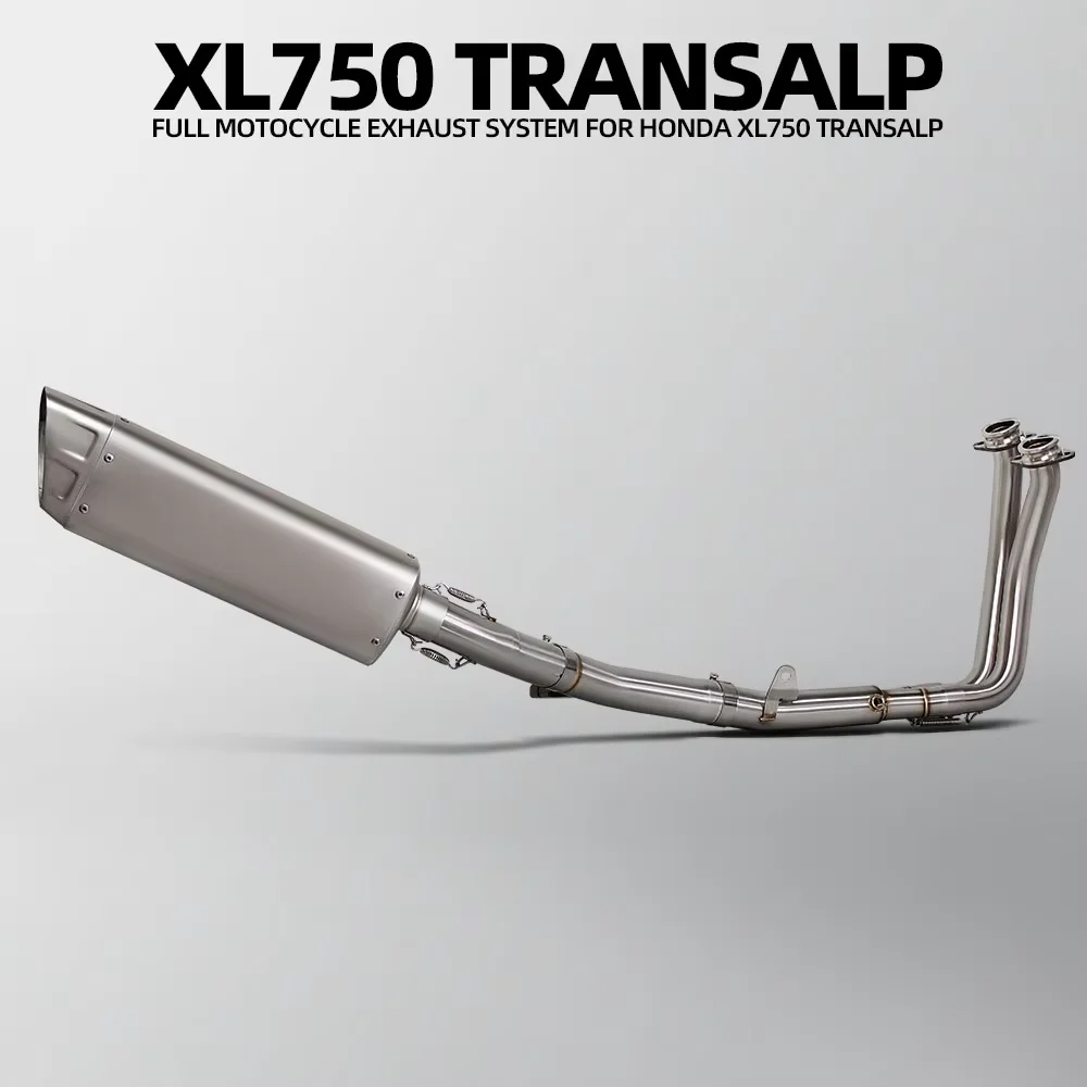 

For Honda Transalp 750 XL750 xl750 Full System Motorcycle Exhaust Front Link Manifold M12 Muffler with Weldable Hang ear