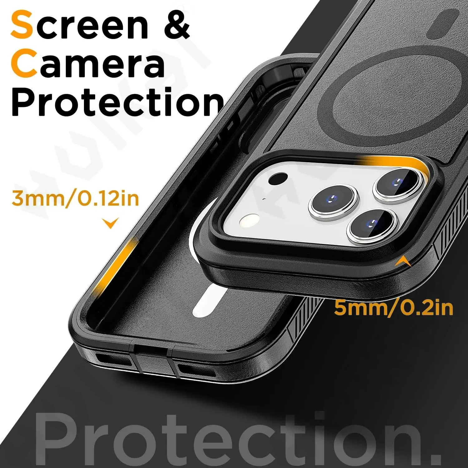 Coque pour iPhone 17 16 15 14 13 12 11 Pro XR Max Plus, protection robuste, antichoc, anti-rayures, avec béquille