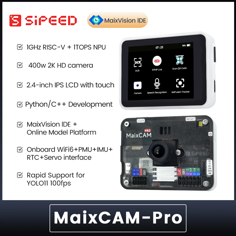 Sipeed MaixCAM Pro AI Development Board NPU Vision Camera lmage Processing Audio Yolo Contest