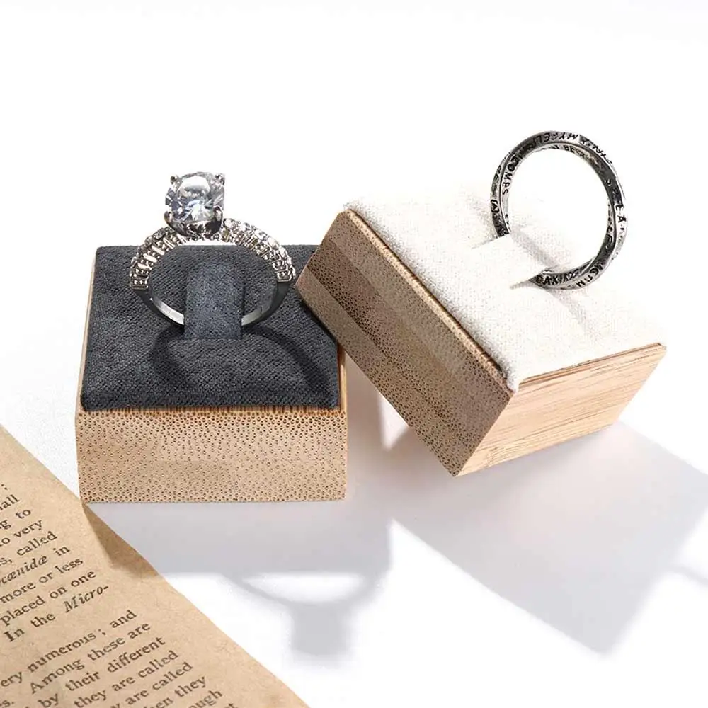 

Travel Market Jewelry Display Small Wedding Ring Box Wooden Jewelry Show Props Ring Holder Case Earrings Rings Organizer