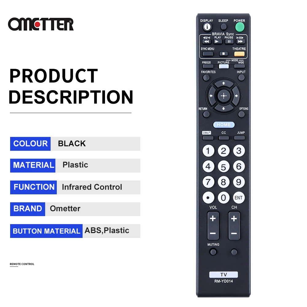 Baru RM-YD014 Cocok untuk Sony TV Remote KDL-32VL140 KDL-32XBR4 KDL-32XBR6 KDL-37XBR6 KDL-40D3000 KDL-40V3000 KDL-52V4100 KD