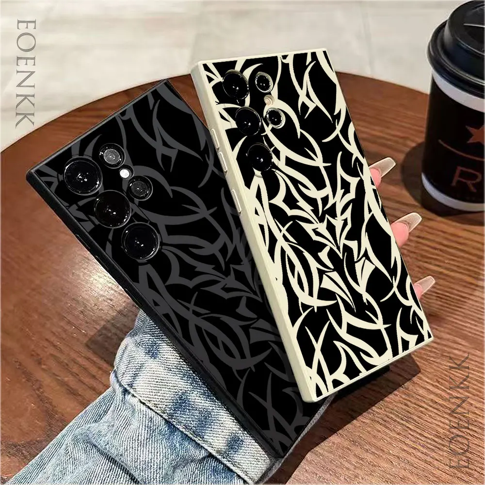 Features Geometric Streak Phone Case For Samsung Galaxy S24 S23 S22 S21 S20 Ultra Plus FE A33 34 A52 53 A54 A71 A72 A73 5G Cover