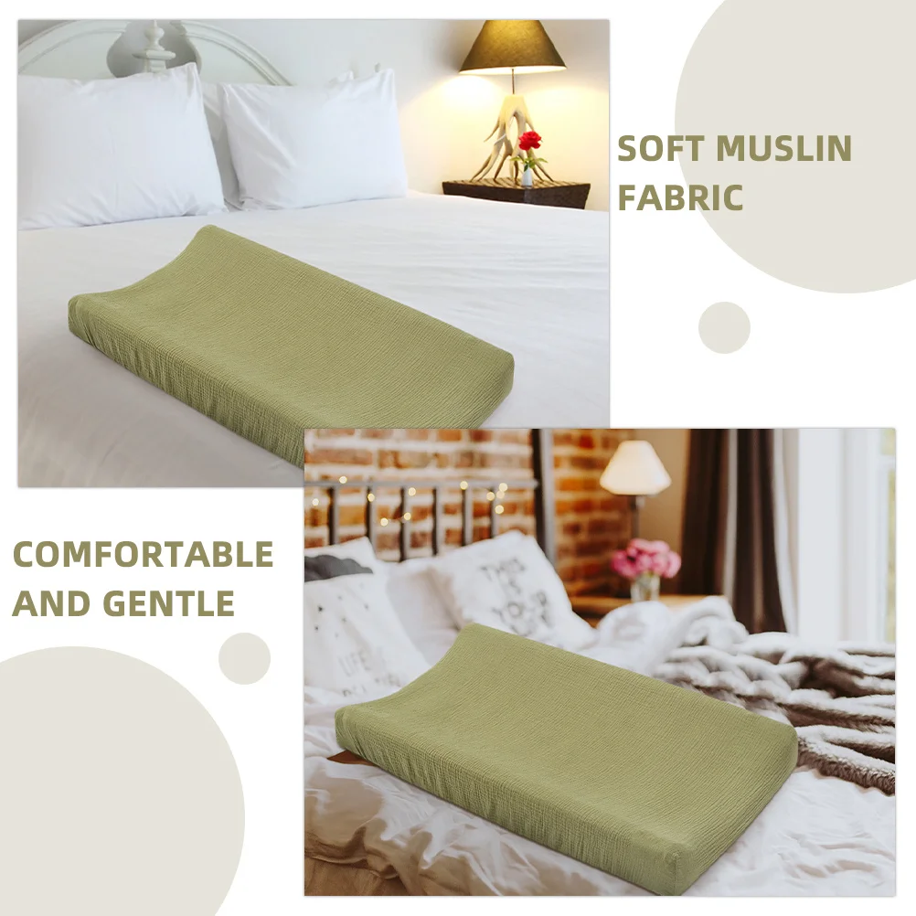 2 قطعة غطاء وسادة تغيير الموسلين لينة تنفس المجهزة الحضانة حفاضات تغيير غطاء الطاولة قابل للغسل بنين بنات #4