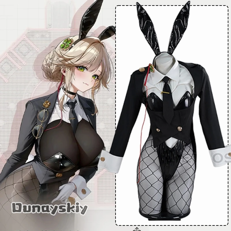 

Ade: Agent Bunny NIKKE Косплей Костюм Богини Победы NIKKE {Dream ZS}Наряд с кроликом для женщин и девочек, полный комплект на Хэллоуин