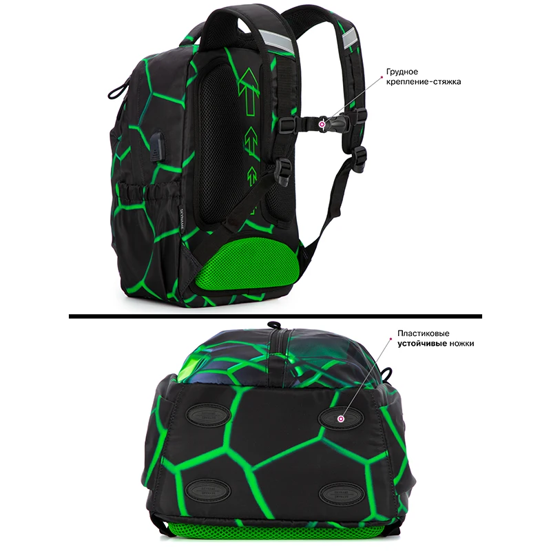 Orthopedic School Bags For Boys 3D Football Backpacks Children USB Charging Multifunctional Bagpack Teenagers Bookbag Mochilas