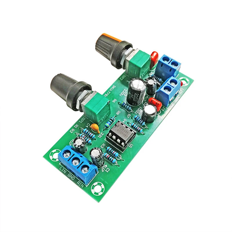 High-precision Single Supply Low Pass Filter Board Subwoofer Preamp Board 2.1 Channel DC 10-24v 22hz-300hz