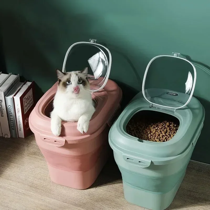 Imagem -06 - Bolsa de Armazenamento de Umidade Seca Grande para Cães e Gatos Recipiente de Alimentos para Cães e Gatos Copo de Medição 15kg