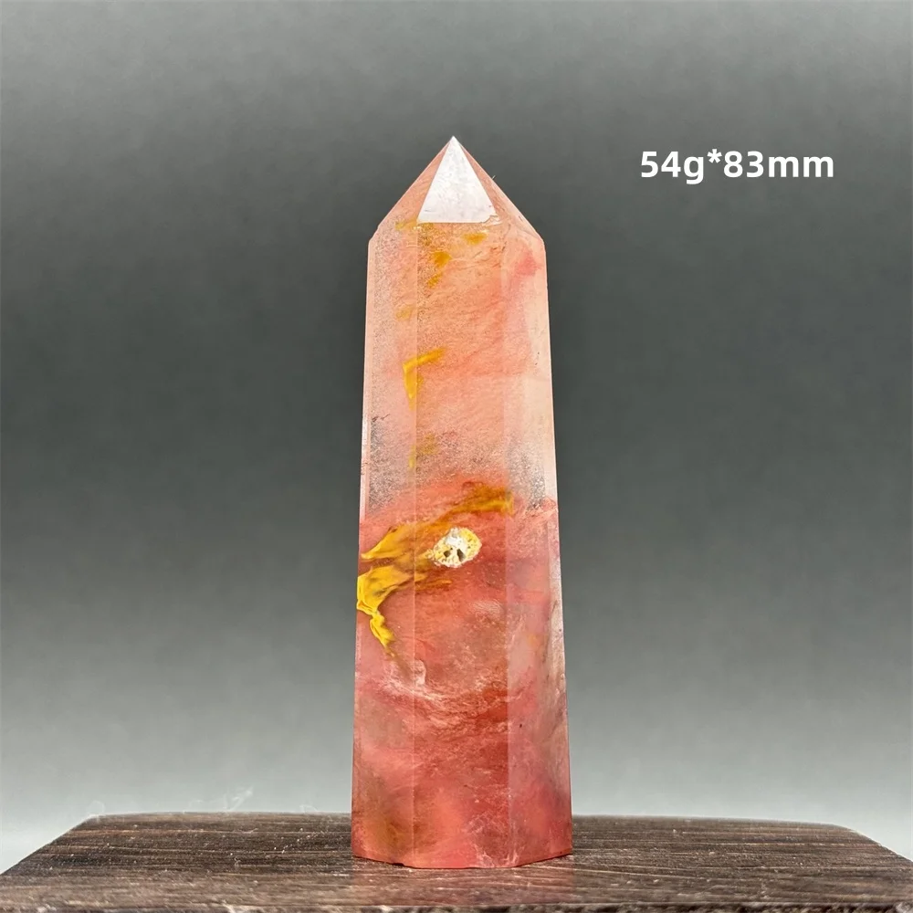 Artificial Quartz Tiger Skin Smelted Stone Tower Yellow Stripe Crystal Wand Reiki Healing Meditation Witchcraft Home Decor