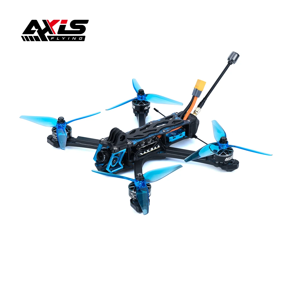 مجموعة Axisflying Manta 5 SE 6S Squashed-X Construction Analog/O3 air AE227-1960KV FPV Freestyle Racing Car #1