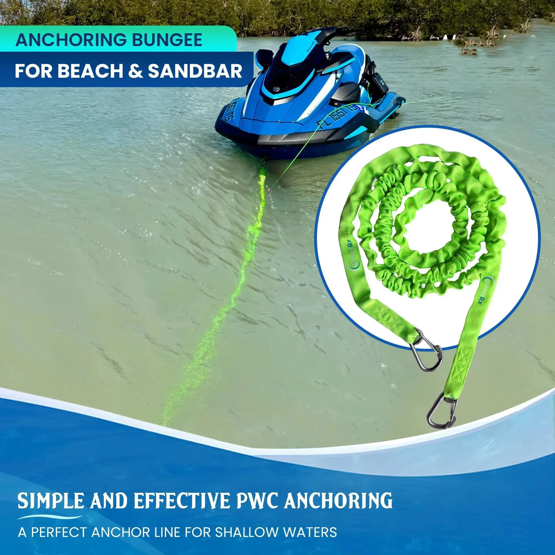  Double Buckle 3 feet 304 Stainless Steel Elastic Dock Rope Ship Rope Bungee Jumping Line Boat PWC Kayak Elastic Dock Rope