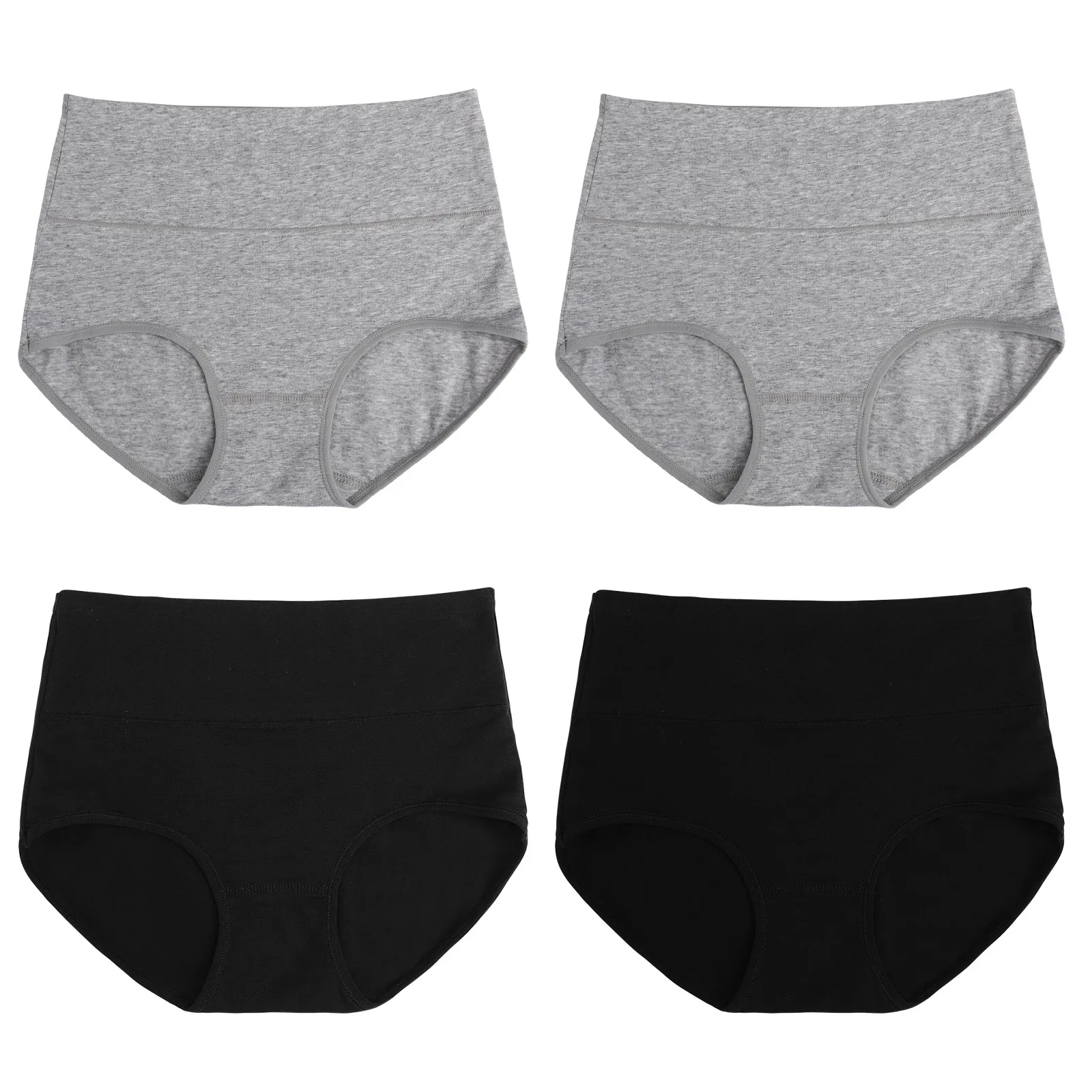 

4 pcs Women Set Black Pink 3XL High Waist Elastic Seamless Ladies Panties Ladies Underpants Underwear