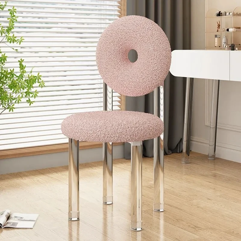 

Acrylic Beauty Salon Makeup Dressing Living Room Lamb Fleece Dining Modern Simple Bedroom Leisure Chair