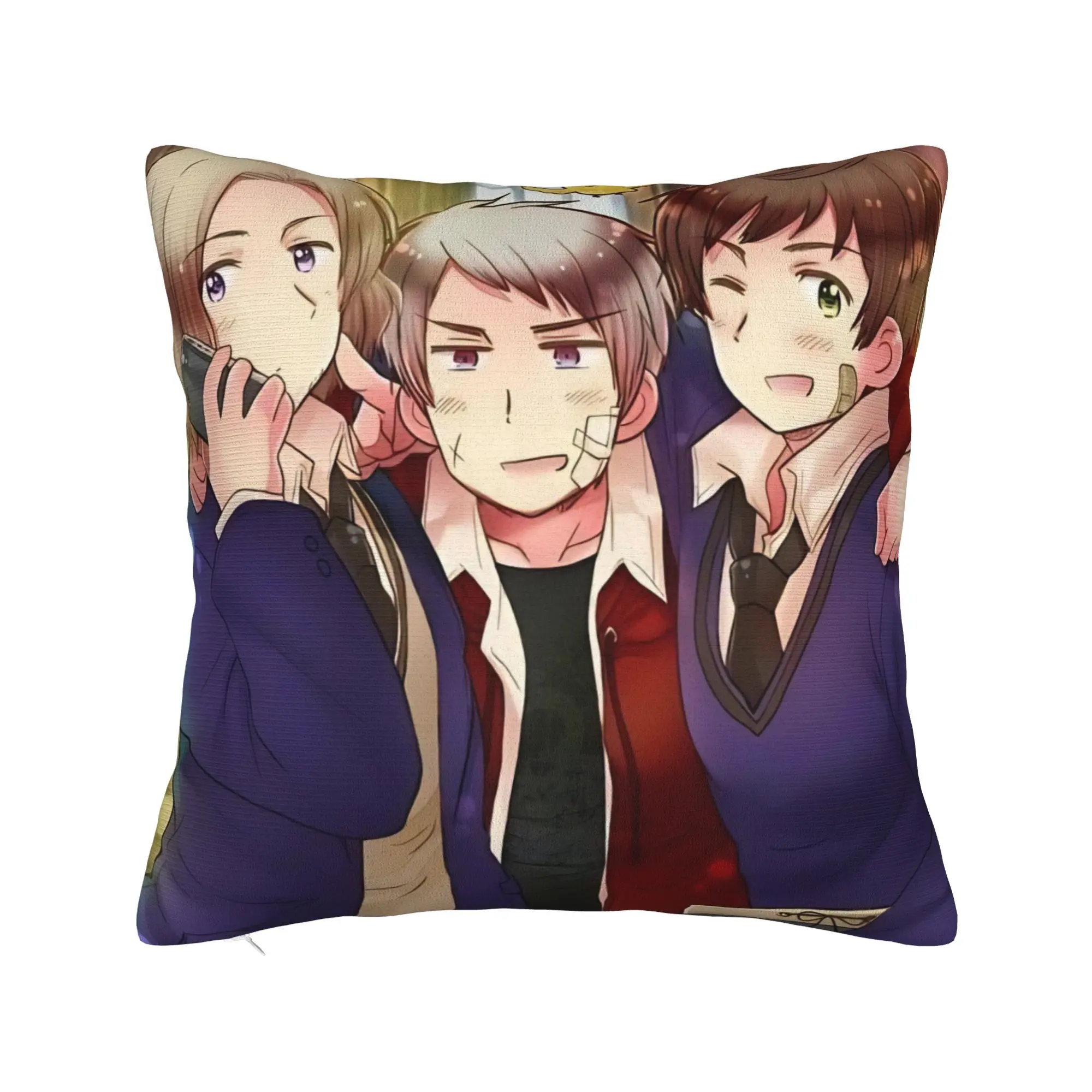 Hetalias Axis Powers Pillowcase Merch Printing Cushion Cover Gift  Throw Pillow Case Cover Home Multiple Sizes