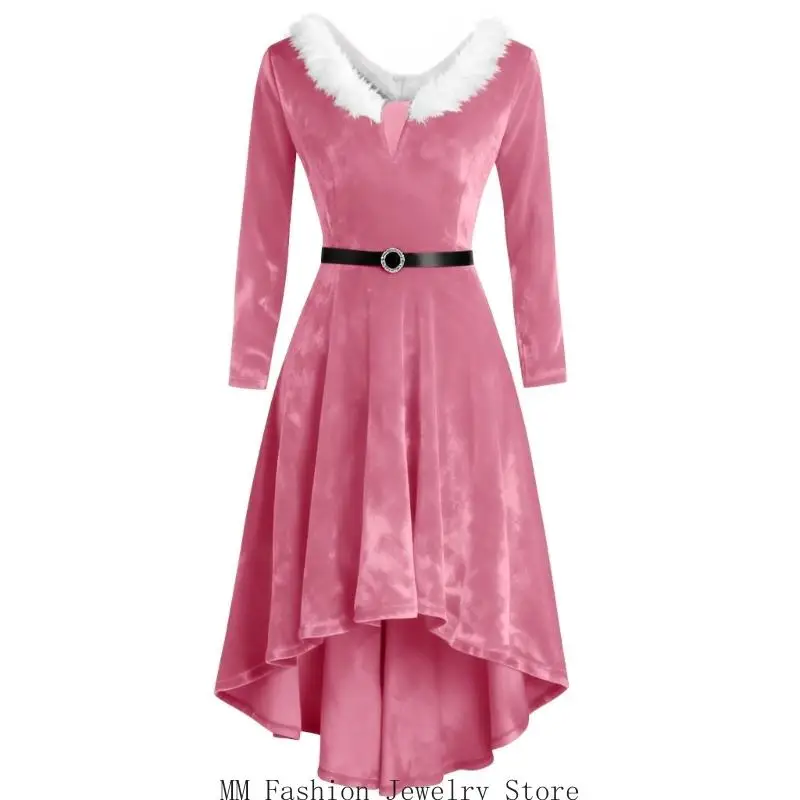 Robe Mère Noël à Franges Femme – Modèle Doré – photo 3