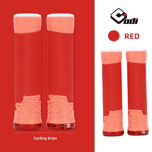 Imagen 2 del producto ODI-manillares de bicicleta de silicona AG2 con anillo de bloqueo de aluminio CNC, cómodos puños antideslizantes de dos tonos, piezas de bicicleta