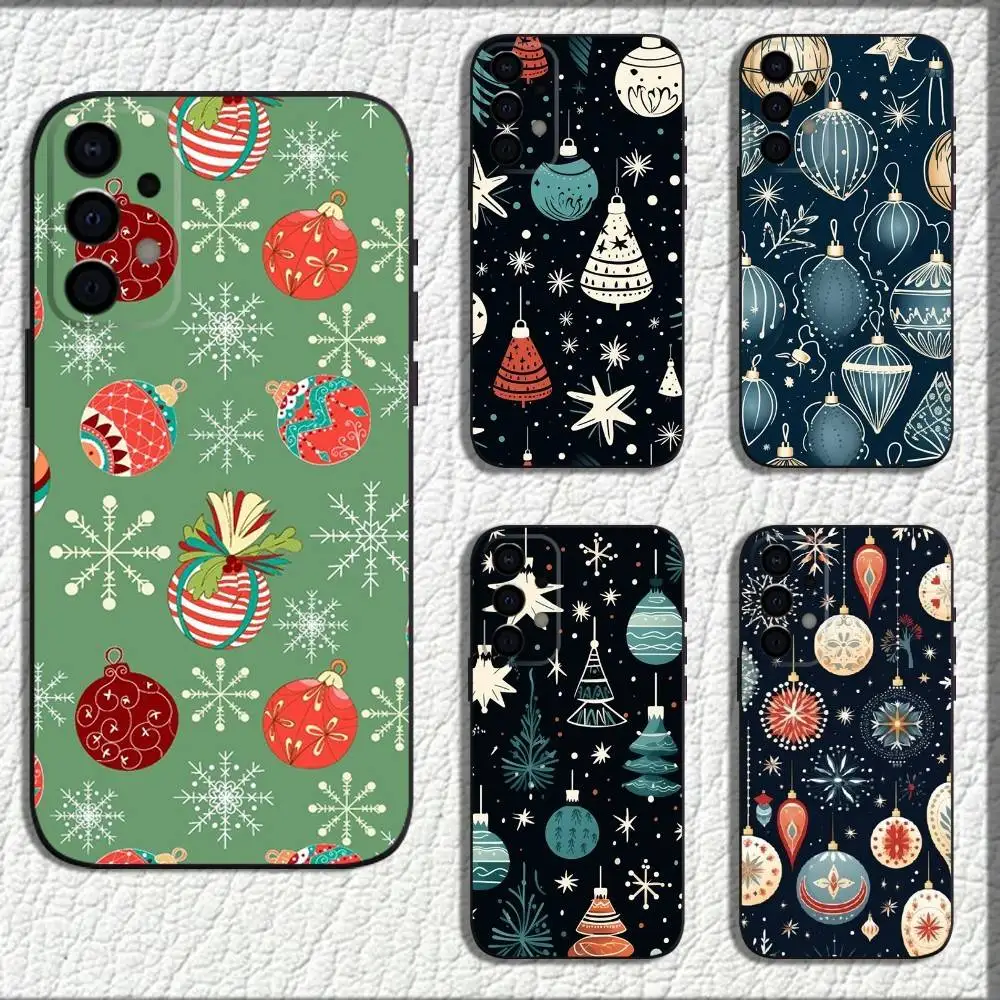 

Christmas Ball Pattern Phone Case For Samsung Galaxy A73,72,71,A52,51,40,41,A22,A32,31,A13,12,Note20 Soft Black Shell