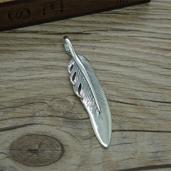 

Tibetan Thai Silver Vintage s925 Sterling Silver Necklace Couple Feather Pendant Takahashi Wulang Handmade Creative Jewelry Whol