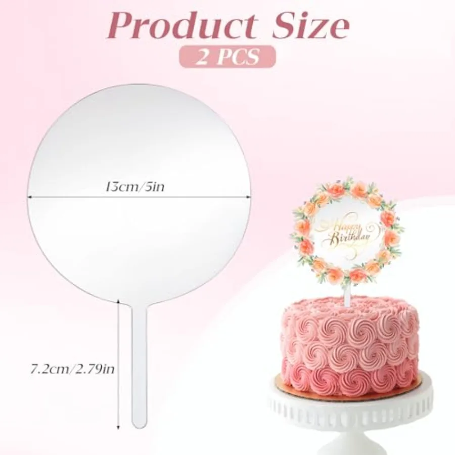 2 قطعة 5 بوصة الاكريليك كعكة توبر DIY بها بنفسك كعكة عيد الميلاد القبعات العالية فارغة مستديرة واضحة كعكة توبر لعيد ميلاد مهرجان الذكرى السنوية #2