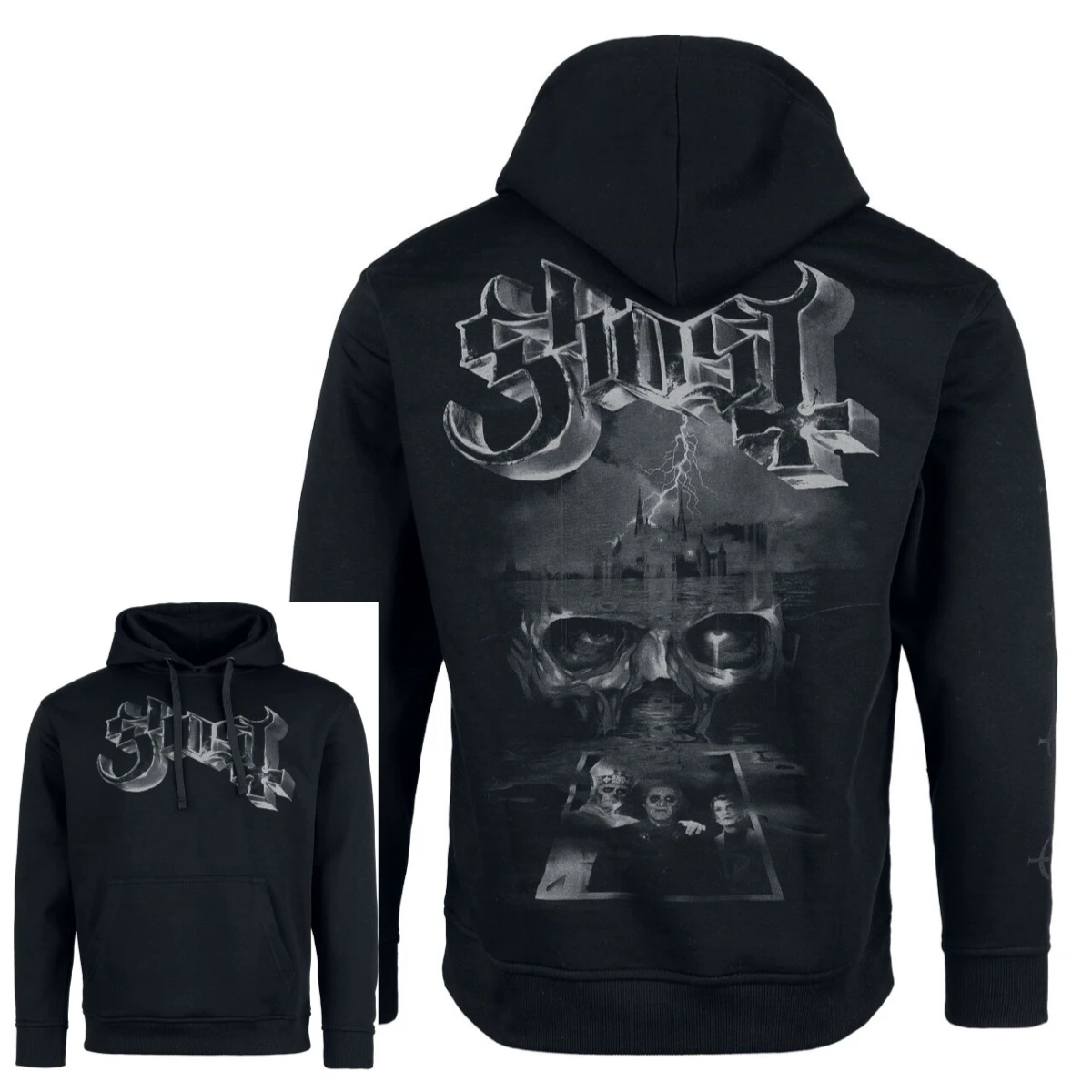 

Hot Ghost Band Print Hoodie Retro Style Hoodie Men and Women Can Wear Autumn and Winter Hoodie