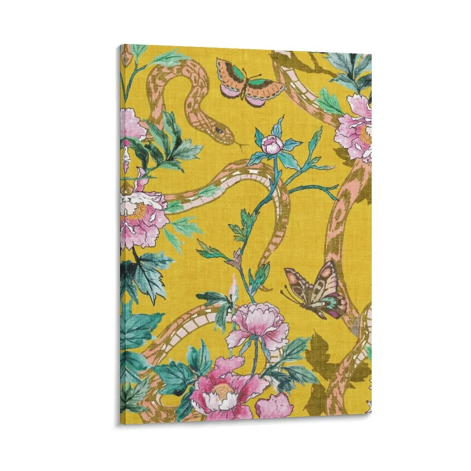 

Snake and Peony (gold) Canvas Painting Posters on the wall modern home decoration Decoration for bedroom