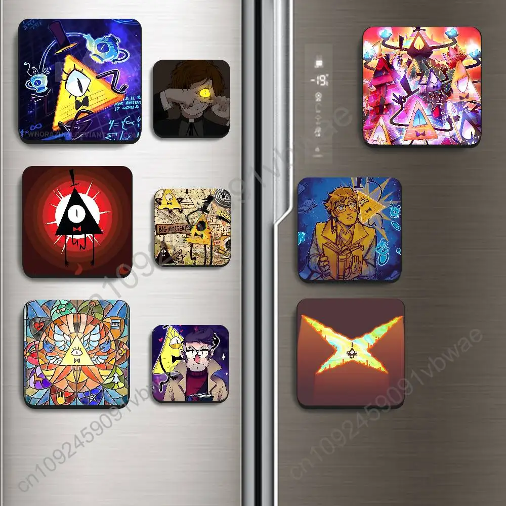Bill Cipher Stanford Gravity Falls BestSelling Refrigerator Magnetic Sticker Fridge Magnets Adhesive to Metal Surfaces Leaves