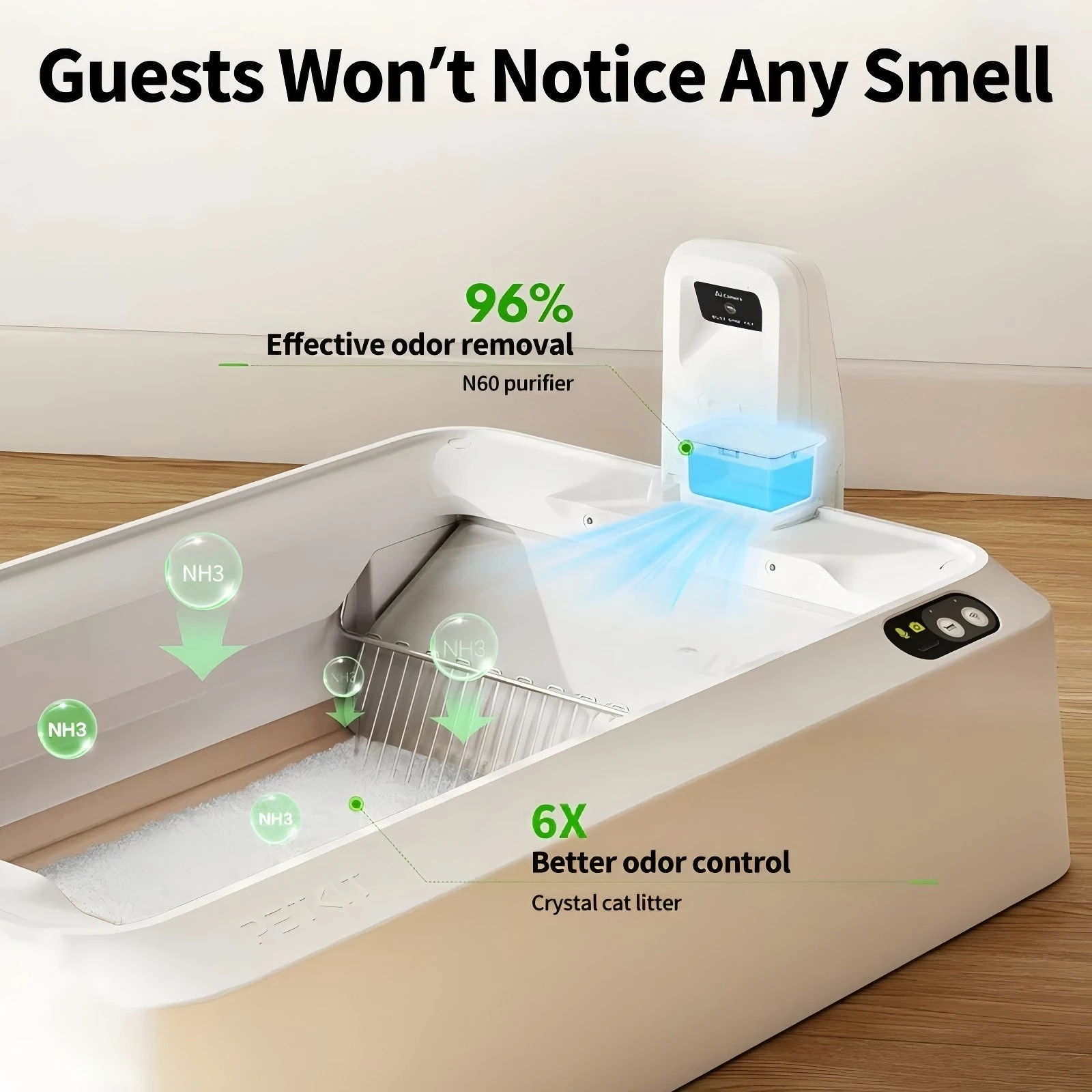 Crystal cat litter set, double-wing automatic cat litter box, suitable for cat litter strong water absorption
