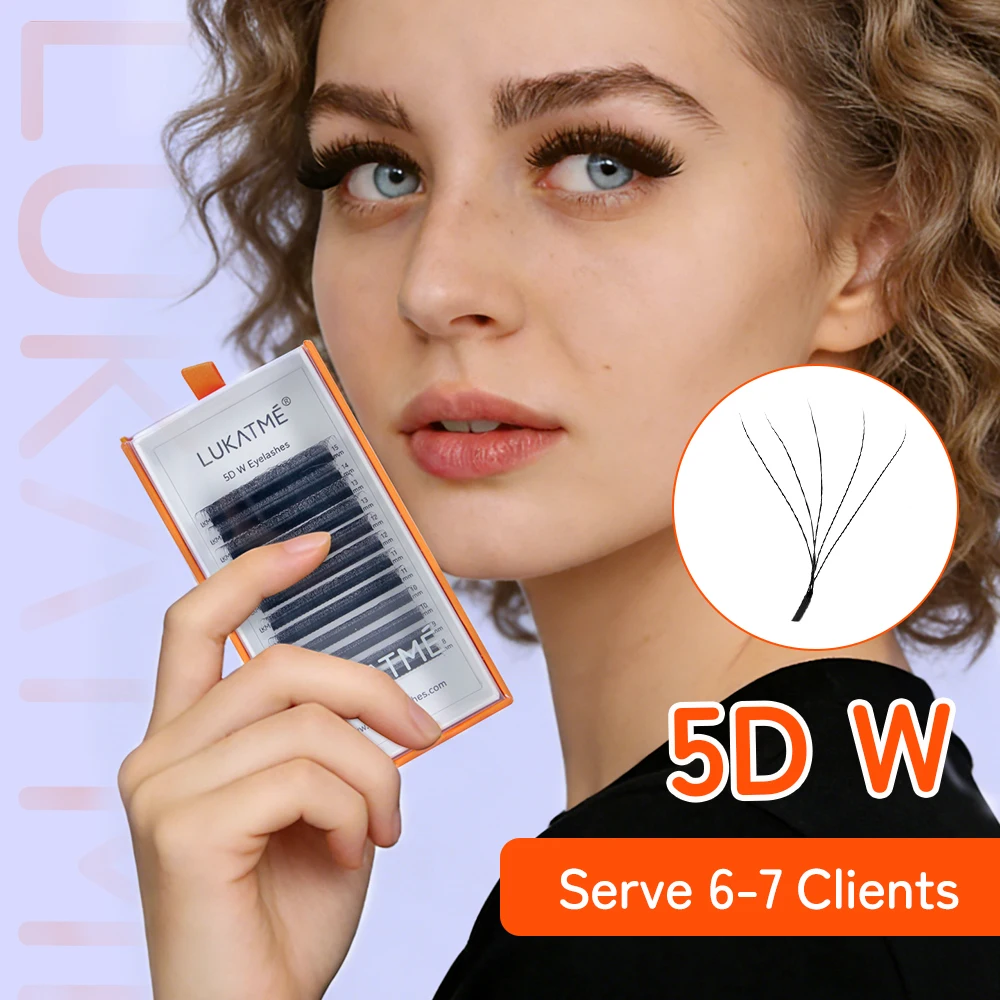 

LUKATME 5D W Eyelash Extension Ultra Soft 0.07 BASF 7-15mm W-5D Lashes Full Dense Mega Volume Premade Fans 5D Lash Extension