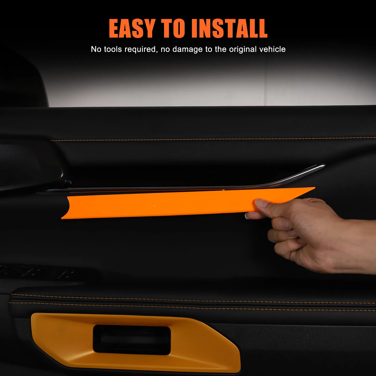 

4 шт. ABS оранжевый автомобильный боковой дверной внутренний чехол, отделка панели, украшение для Ford Ranger T9 2023-2025, автоаксессуары