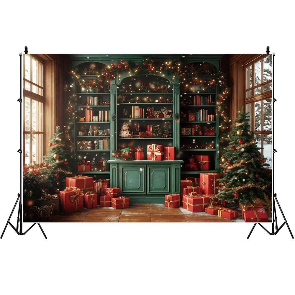 عيد الميلاد رف الكتب خلفية التصوير الخشبي خمر خزانة الكتب مكتبة الكتب حفلة الطفل صورة خلفية صور استوديو الدعائم