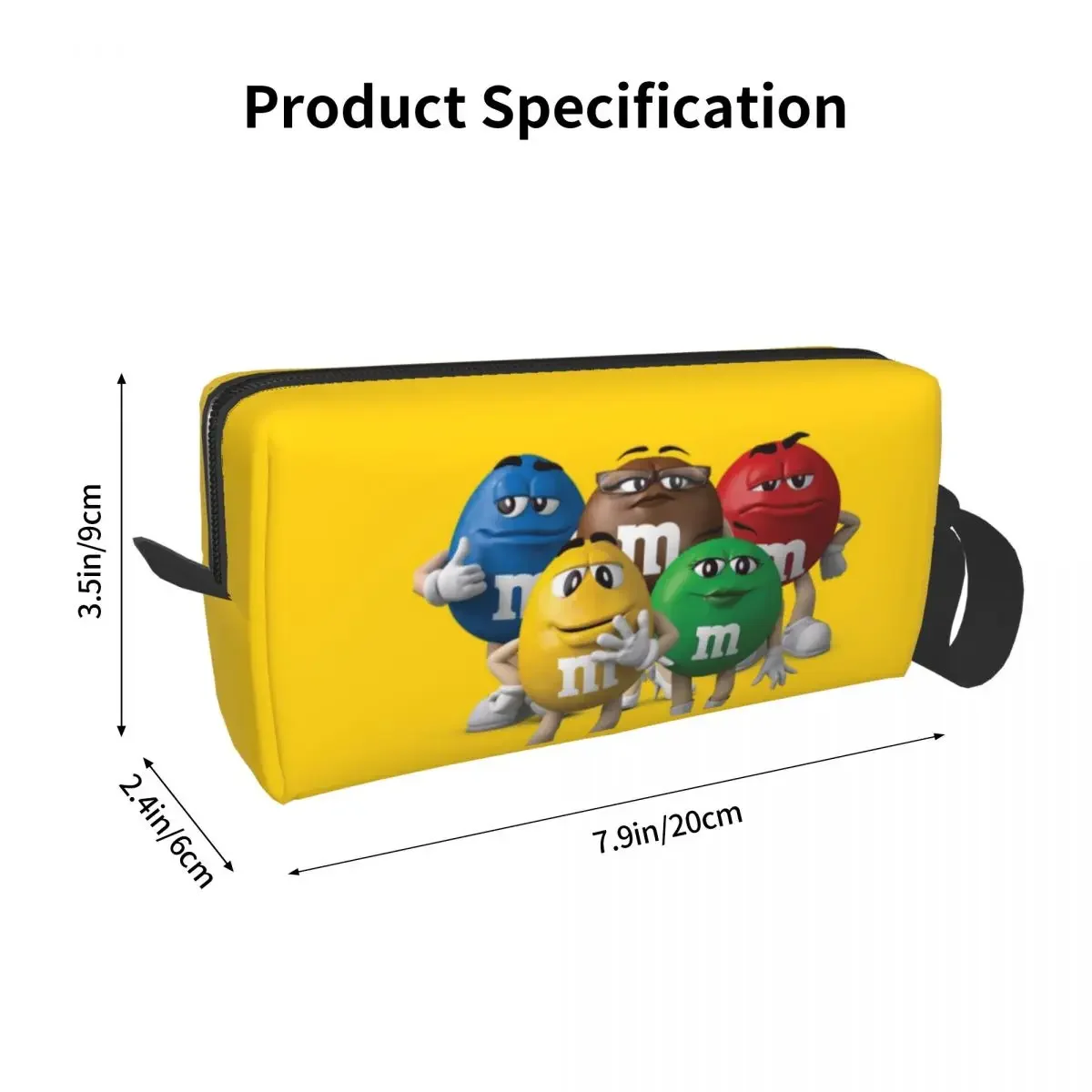 M&M Crew (Large Scale) Makeup Bag Cosmetic Organizer Storage Dopp Kit Toiletry Cosmetic Bag for Women Beauty Travel Pencil Case