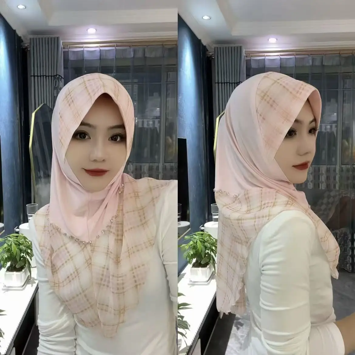 Livraison gratuite Hijab femmes musulmanes châle foulard de luxe glands en mousseline de soie écharpe malaisie Kufi Islam été étudiant Turban 05436