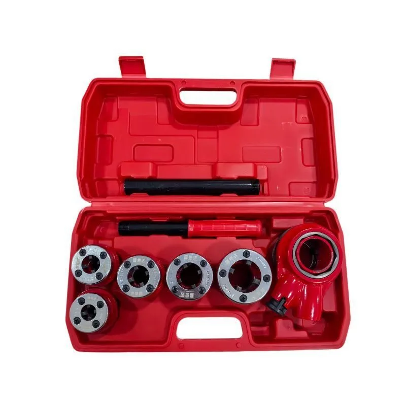 Manual Pipe Threading Tool Set Pipe Threader Kit Steel Tube Thread Making Wrench