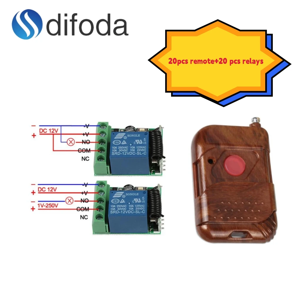 Rf 원격 키 및 rf 제어 모델, 1 세트, 433mhz