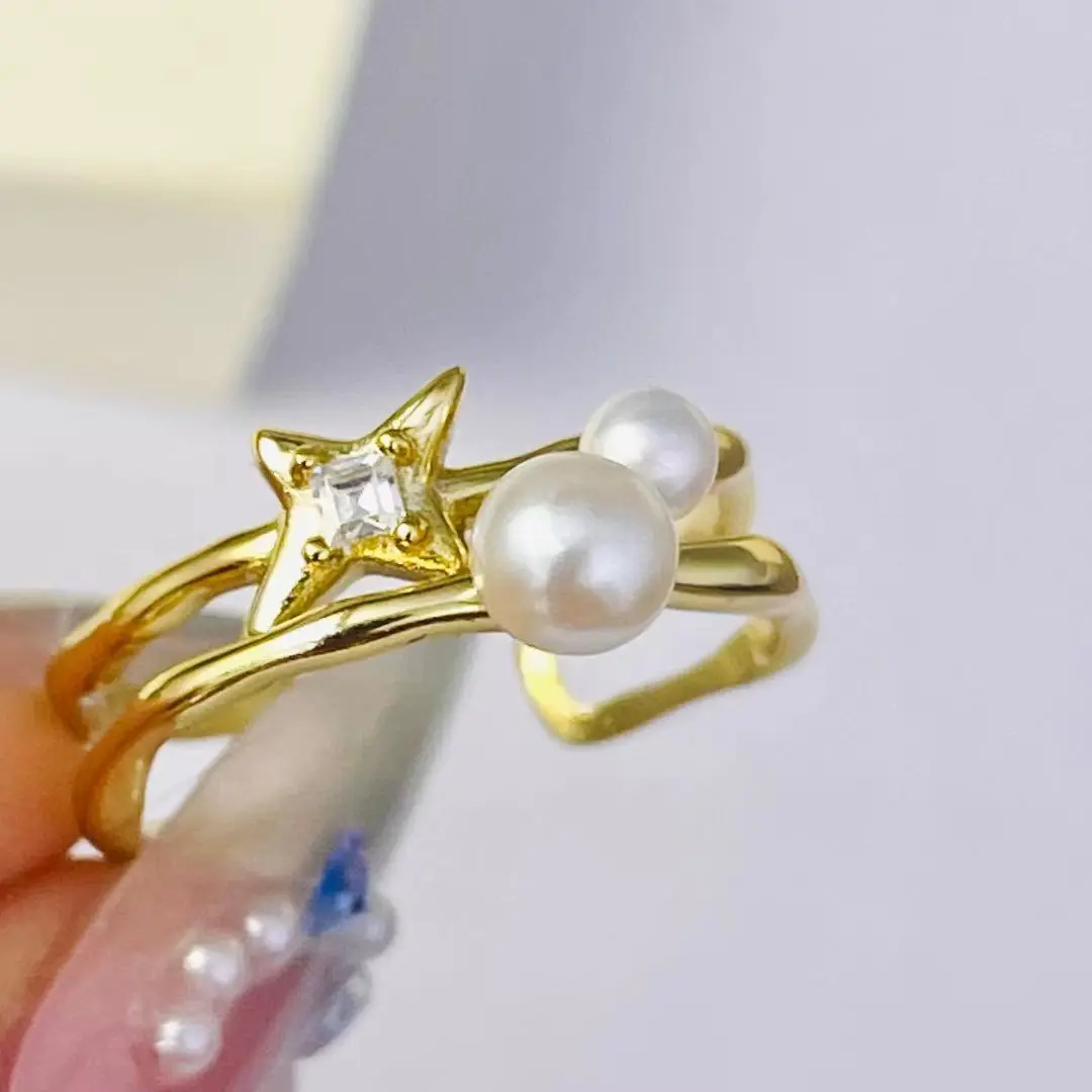 

Регулируемое кольцо из стерлингового серебра S925, фурнитура, крепления, аксессуары, детали, фитинги для жемчуга 3-5 мм, 5 шт./лот