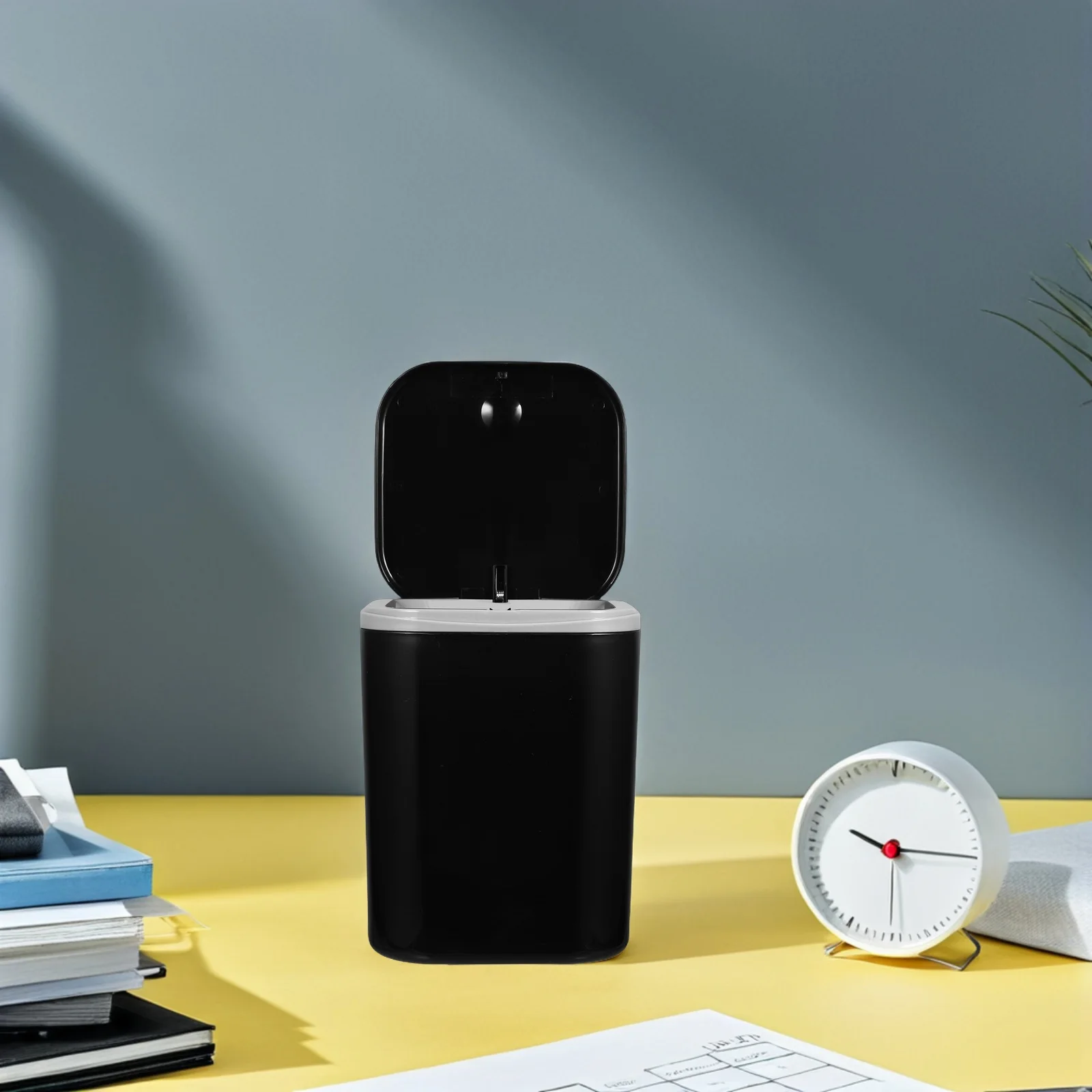 

Mini Trash Can with Lid Small Countertop Push Type Desktop Bedroom Pp Cute Car Cans Office Garbage for