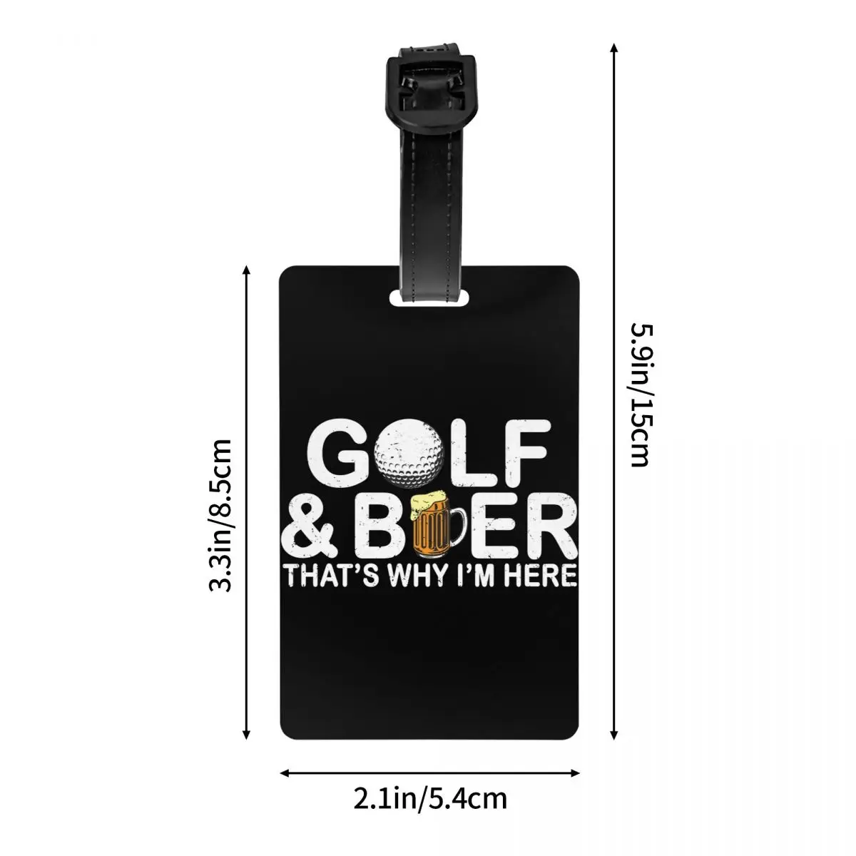 Funny Golf And Beer Quote Luggage Tag for Suitcases Privacy Cover Name ID Card