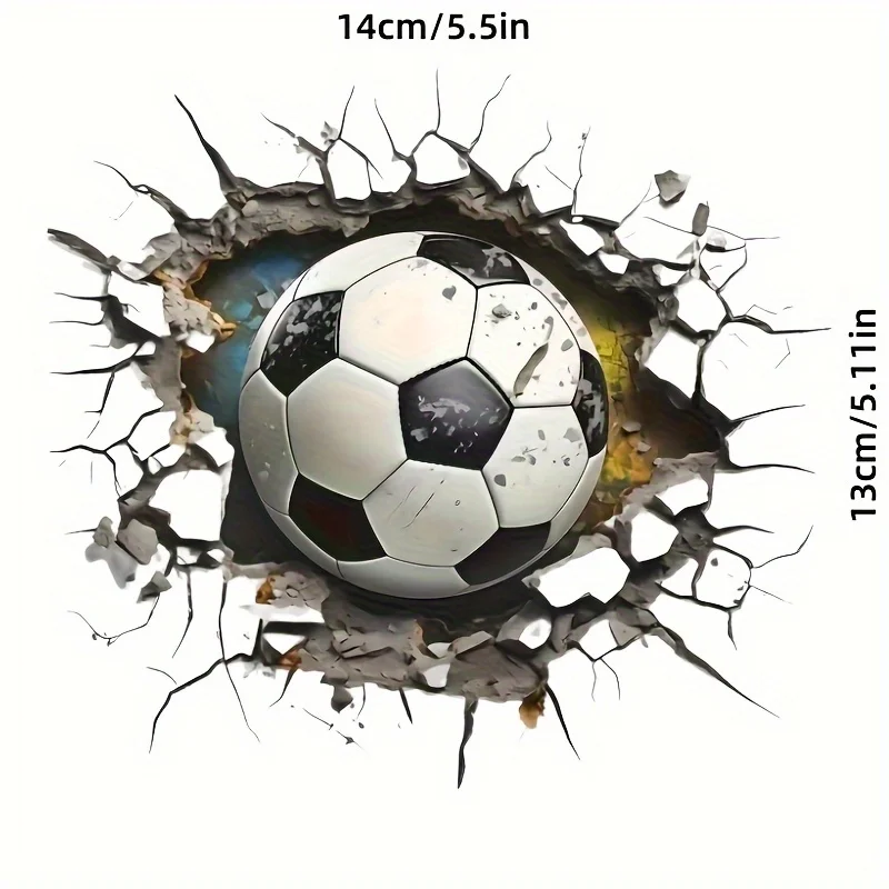 1pc of Dynamic Burst Soccer Sticker - Durable PVC, Easy to Apply Artistic Sticker, Suitable for LaptopsCar Sticker
