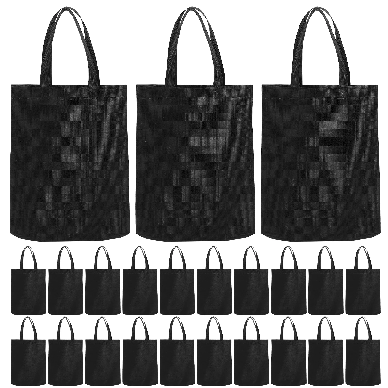 

30 Pcs White Non Woven Tote Bags Foldable Shopping Bag 25x30x10cm Lightweight Compact Home Outdoor Carry Storage Gift Bag Travel