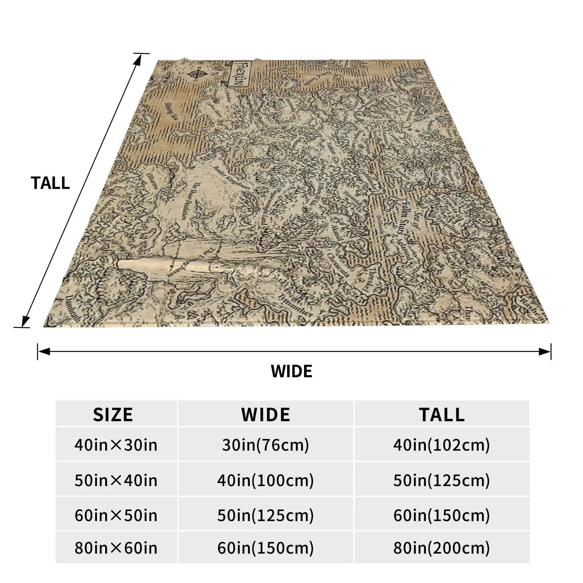 Annotated Map Of Faerun Blanket Lightweight Fleece Sofa Throw Blanket for Couch Bedding Office Throws Bedspread Quilt