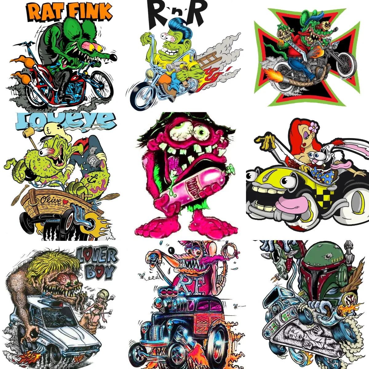 

Crazy Rat Fink Terrifying Creative Sticker for Decorate Car Truck Bicycle Motorcycle Window Wall Fridge Helmet Decal Accessorie