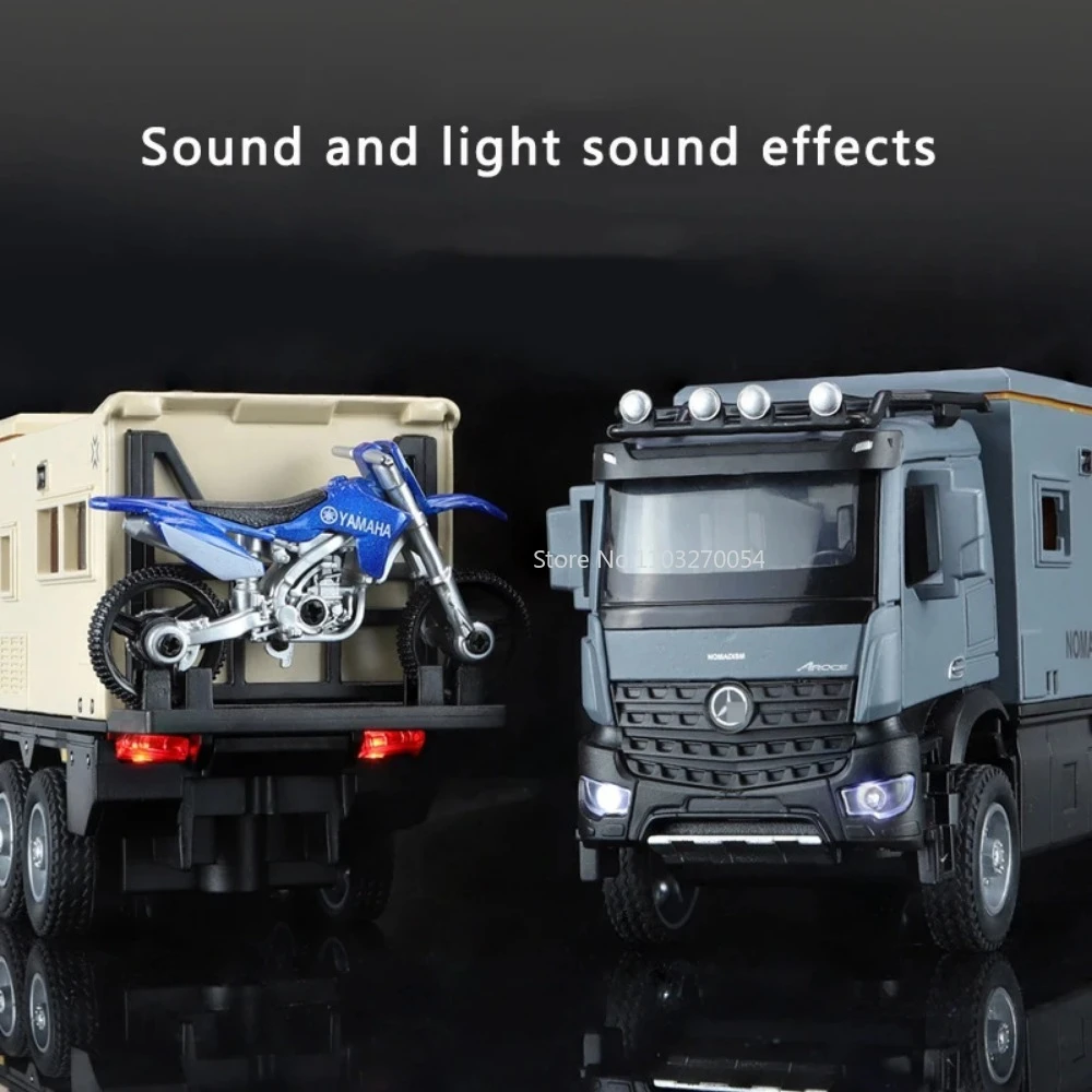 1/24 Nomadison RV Legierung Modell auto Spielzeug Simulation Sound und Licht Pull-Back Geländewagen Kinder Sammlung Dekoration Geschenk